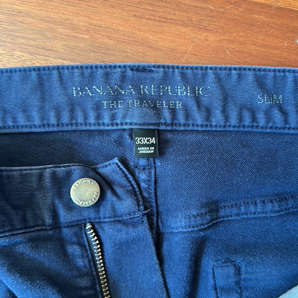 Banana Republic Men’s SlimTraveler Pant Navy Size 33x34 - Picture 4 of 7